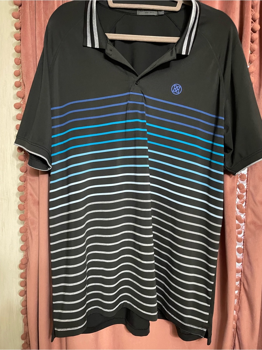 G/Fore men’s Golf polo with multi colored stripes